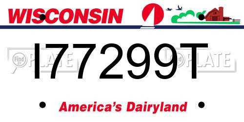 I77299T Wisconsin License Plate