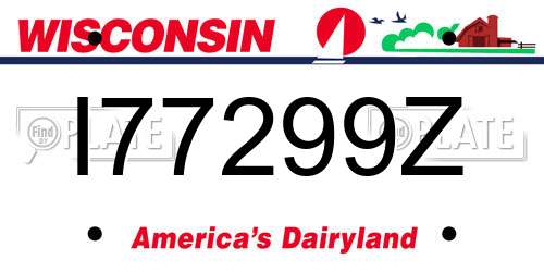 I77299Z Wisconsin License Plate