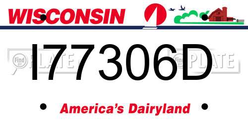 I77306D Wisconsin License Plate