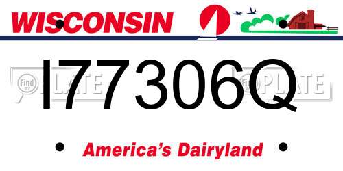 I77306Q Wisconsin License Plate