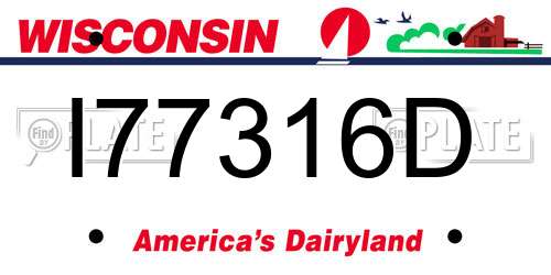 I77316D Wisconsin License Plate