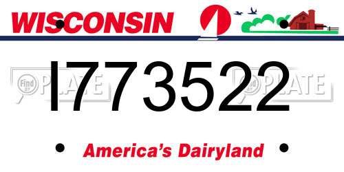 I773522 Wisconsin License Plate
