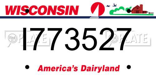 I773527 Wisconsin License Plate