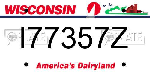 I77357Z Wisconsin License Plate