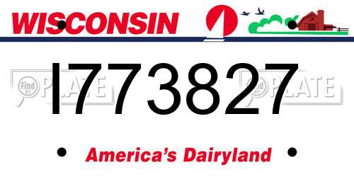 I773827 Wisconsin License Plate
