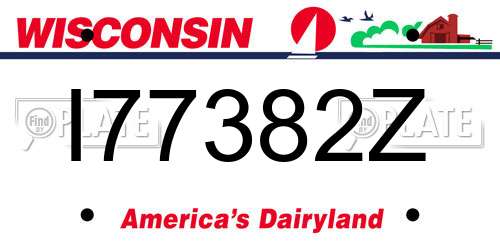 I77382Z Wisconsin License Plate