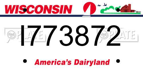 I773872 Wisconsin License Plate