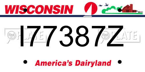 I77387Z Wisconsin License Plate