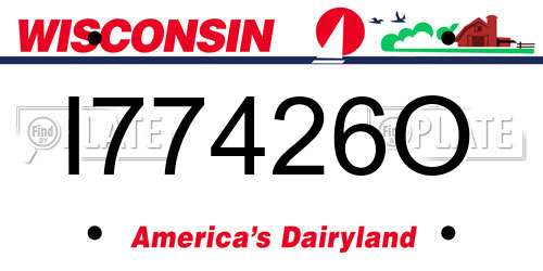 I77426O Wisconsin License Plate