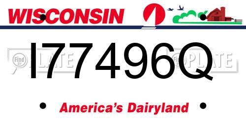 I77496Q Wisconsin License Plate