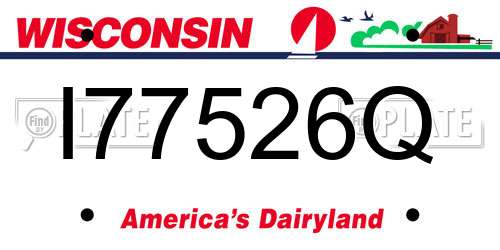 I77526Q Wisconsin License Plate