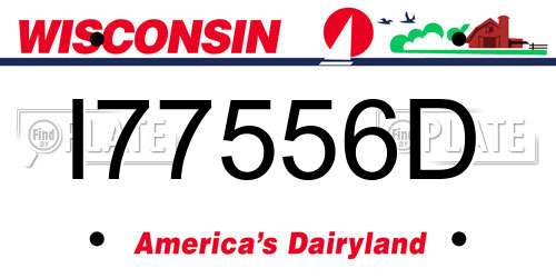I77556D Wisconsin License Plate