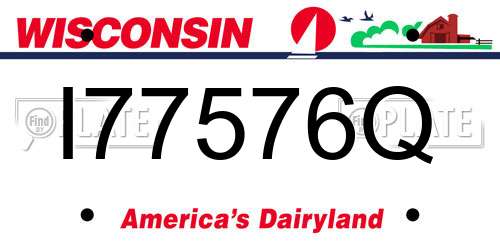 I77576Q Wisconsin License Plate