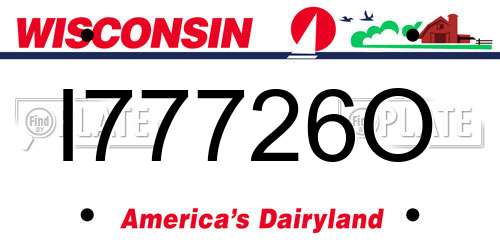 I77726O Wisconsin License Plate