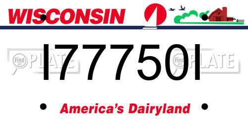 I77750I Wisconsin License Plate
