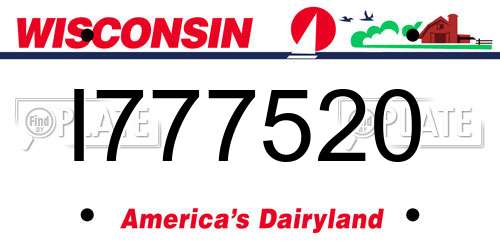 I777520 Wisconsin License Plate