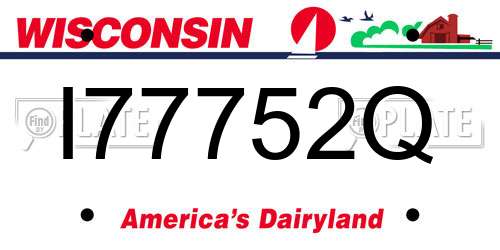 I77752Q Wisconsin License Plate