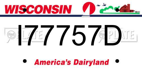 I77757D Wisconsin License Plate
