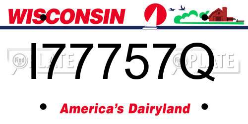 I77757Q Wisconsin License Plate