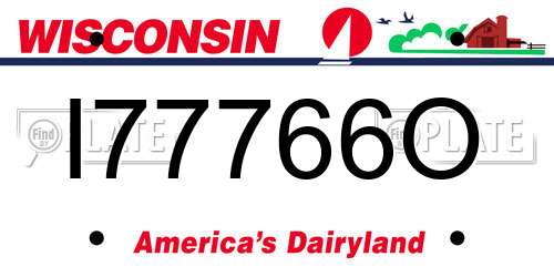 I77766O Wisconsin License Plate