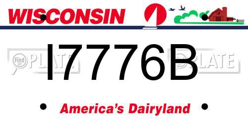 I7776B Wisconsin License Plate