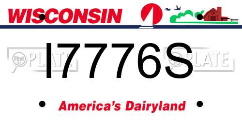 I7776S Wisconsin License Plate