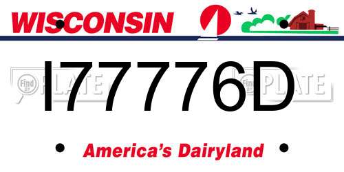 I77776D Wisconsin License Plate