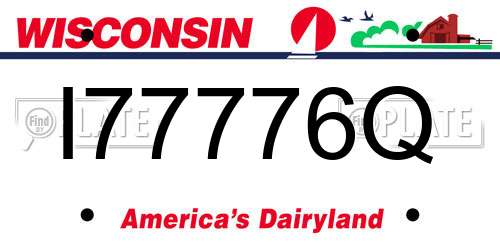 I77776Q Wisconsin License Plate