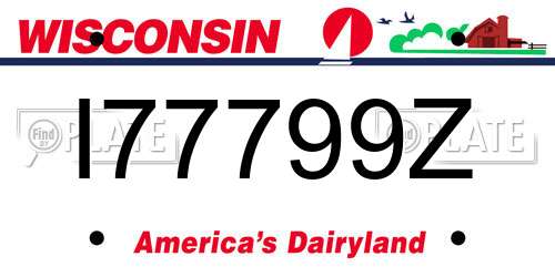 I77799Z Wisconsin License Plate