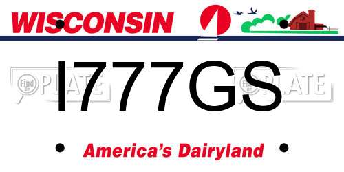 I777GS Wisconsin License Plate