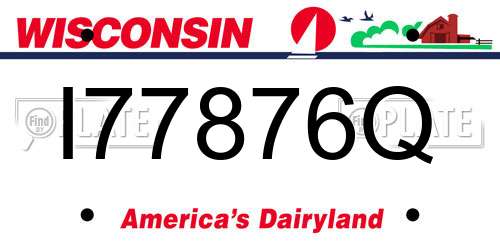 I77876Q Wisconsin License Plate