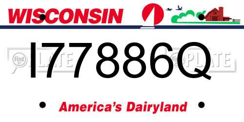 I77886Q Wisconsin License Plate