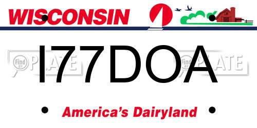 I77DOA Wisconsin License Plate