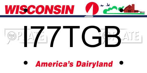 I77TGB Wisconsin License Plate