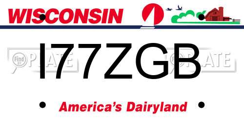 I77ZGB Wisconsin License Plate