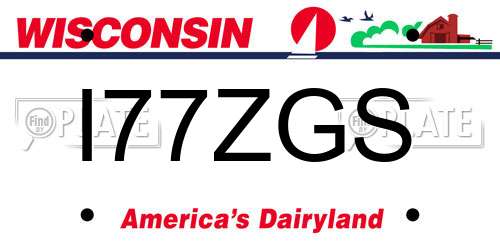 I77ZGS Wisconsin License Plate