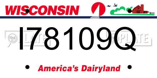 I78109Q Wisconsin License Plate