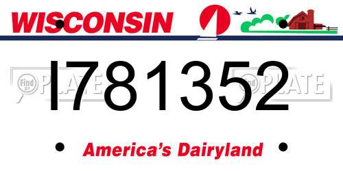 I781352 Wisconsin License Plate