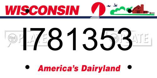 I781353 Wisconsin License Plate