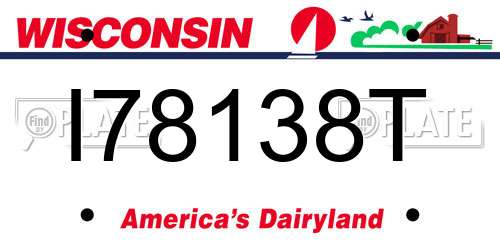 I78138T Wisconsin License Plate