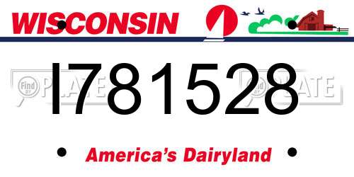 I781528 Wisconsin License Plate