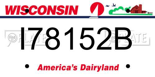 I78152B Wisconsin License Plate