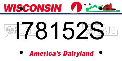 I78152S Wisconsin License Plate