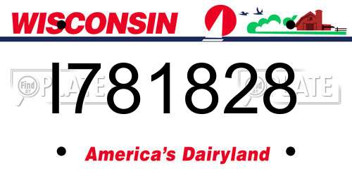 I781828 Wisconsin License Plate