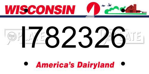 I782326 Wisconsin License Plate