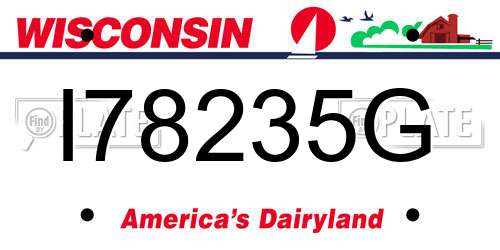 I78235G Wisconsin License Plate