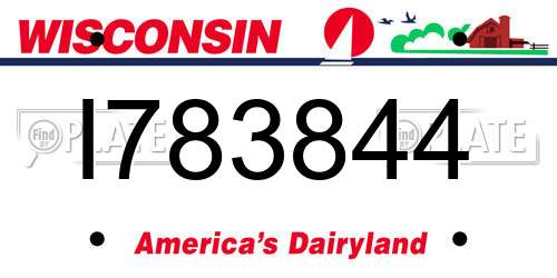 I783844 Wisconsin License Plate