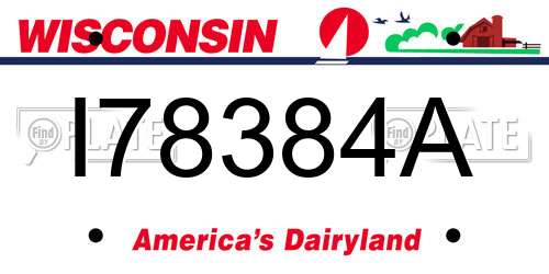 I78384A Wisconsin License Plate