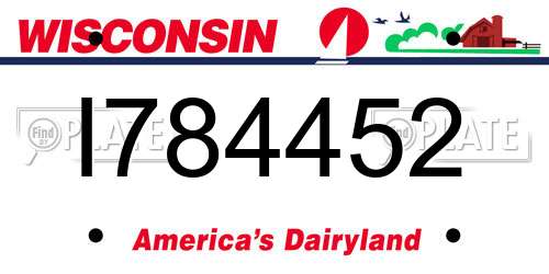 I784452 Wisconsin License Plate