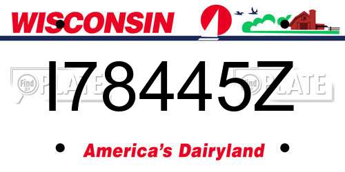 I78445Z Wisconsin License Plate
